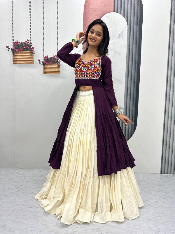 Navratri Special 9-Meter Flare Lehenga Choli | Pure Cotton & Real Mirror Work Set