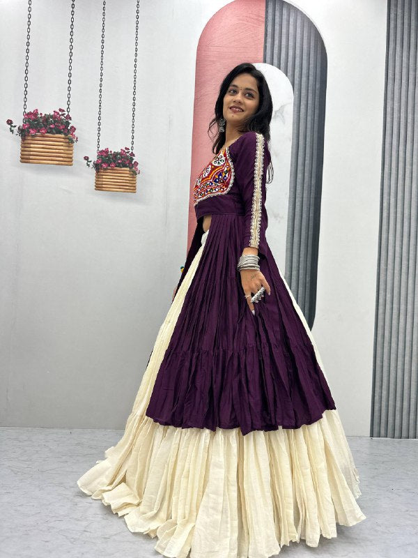 Navratri Special 9-Meter Flare Lehenga Choli | Pure Cotton & Real Mirror Work Set