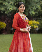 Designer Navratri Chaniya Choli Set with Kutchhi Work Blouse & Gota Patti Koti