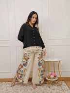Lime Green Boho Co-ord Set | Tassel Hem Shirt & Printed Palazzo Pants