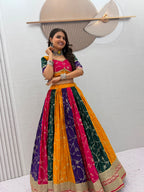 Royal Multicolor Milky Silk Lehenga Choli with Sequence Work