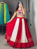 Red & White Gota Patti Chaniya Choli with Gamthi Work Blouse | Navratri 2026