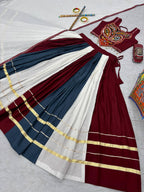 Traditional Rayon Cotton Navratri Lehenga Choli with Gamathi & Real Mirror Work