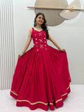 Royal Crimson Cotton Lehenga & Handwork Choli