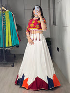 Navratri Special Fully Stitched Rayon Cotton Lehenga Choli with 6-Meter Flair
