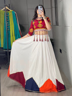 Navratri Special Fully Stitched Rayon Cotton Lehenga Choli with 6-Meter Flair
