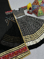 Premium Black Rayon Cotton Lehenga Choli with Gamathi Work & 6-Meter Flair