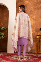 Moonpalav Lavender Mist Marina Silk Festive Suit with Digital Print Dupatta