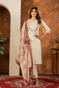 Moonpalav Pearl Cream Marina Silk Luxury Suit with Digital Print Dupatta