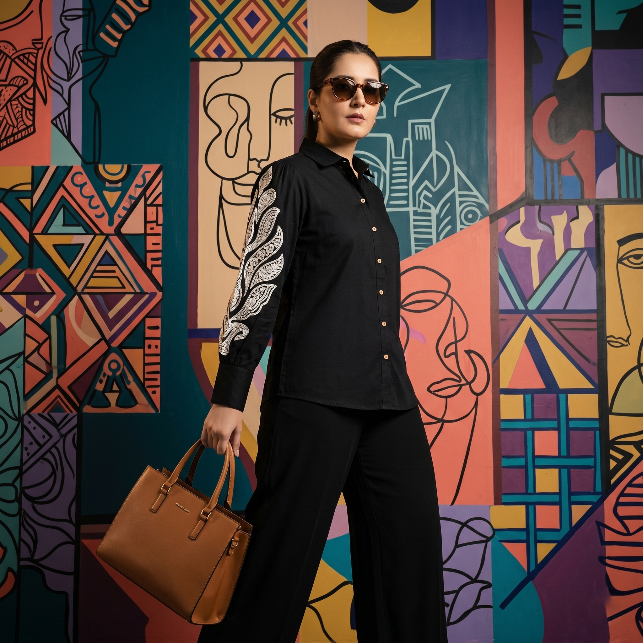 Moonpalav Elegant Black Top and Palazzo Set | Solid Co-ord Loungewear
