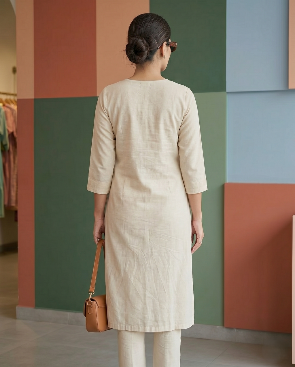 Elegant Embroidered Cotton Outfit with Pant | Premium Everyday Wear | Moonpalav