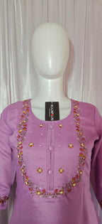 Moonpalav Lavender Mist Marina Silk Festive Suit with Digital Print Dupatta