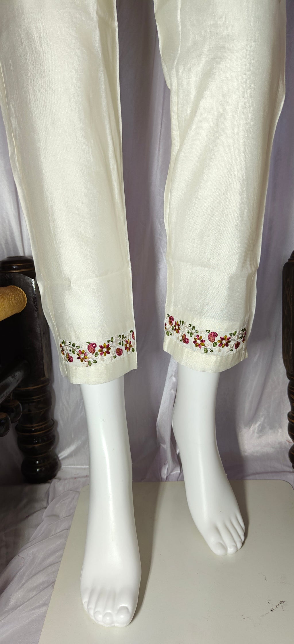 Moonpalav Pearl Cream Marina Silk Luxury Suit with Digital Print Dupatta