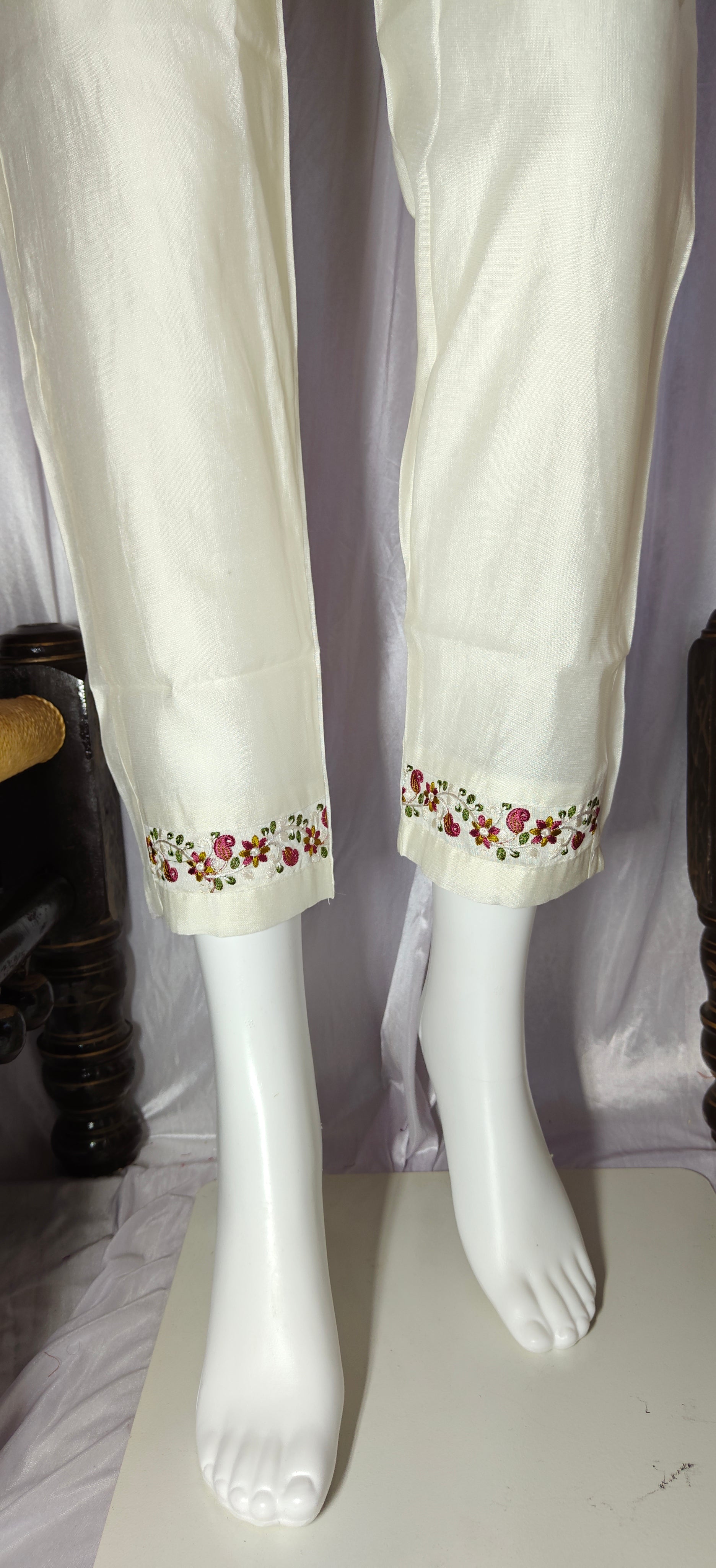 Moonpalav Pearl Cream Marina Silk Luxury Suit with Digital Print Dupatta