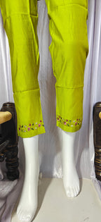 Moonpalav Lime Green Viscose Silk Luxury Suit with Digital Print Dupatta