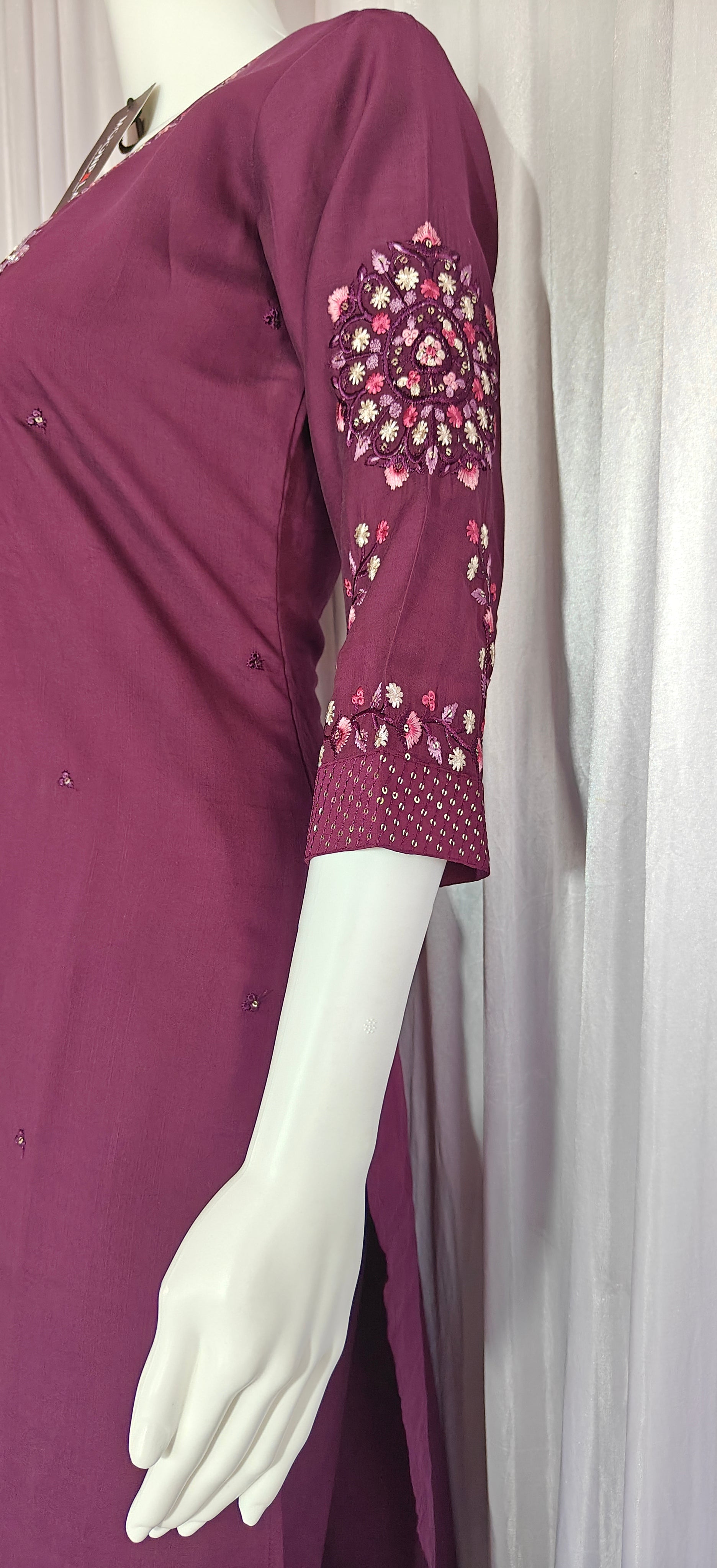 Moonpalav Wine Purple Viscose Silk Designer Suit with Digital Print Dupatta