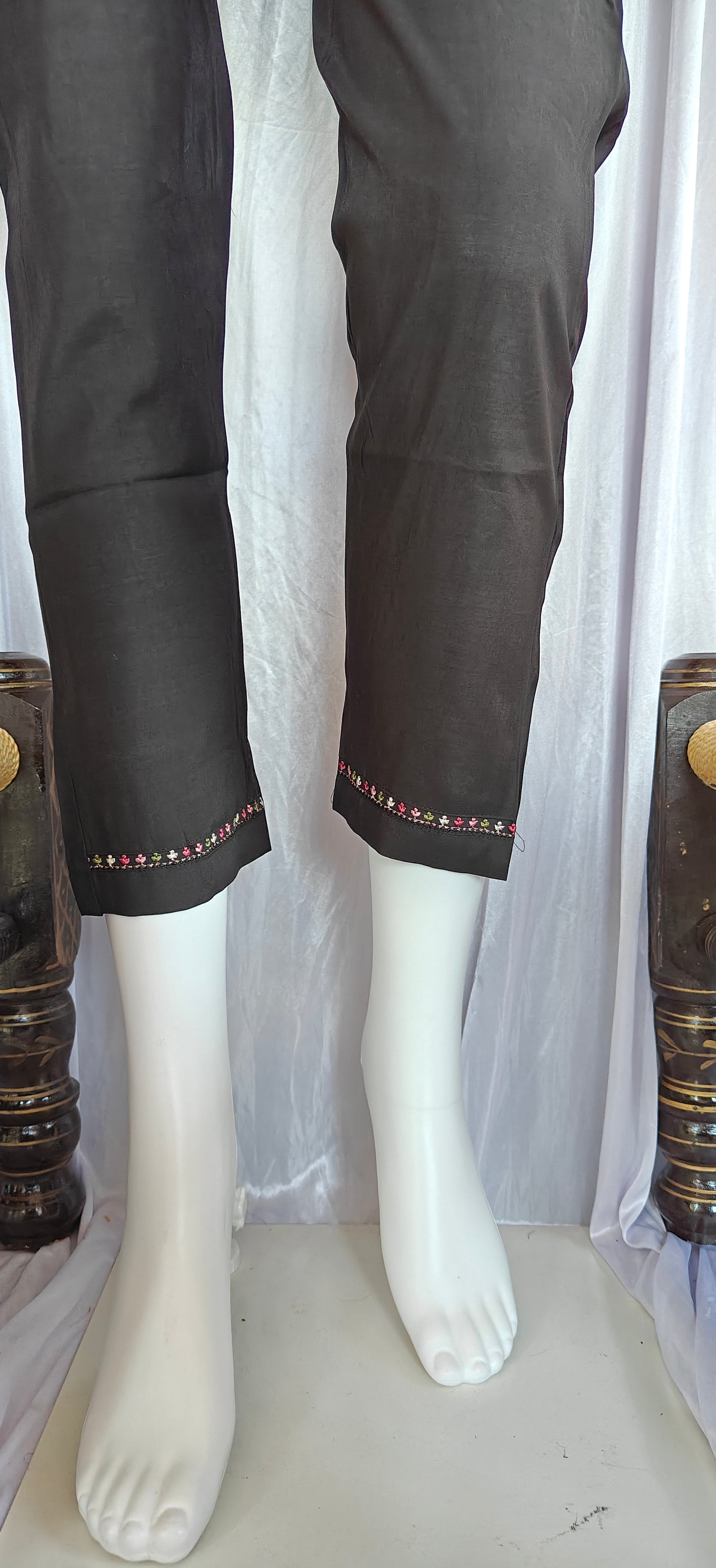 Moonpalav Midnight Black Roman Silk Festive Suit with Chanderi Dupatta