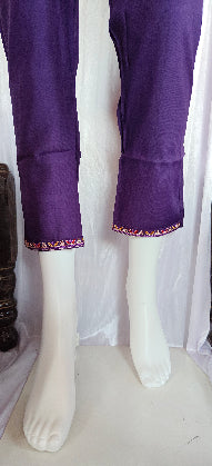 Moonpalav Royal Purple Marina Silk Embroidered Suit with Meena Work Dupatta