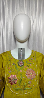 Moonpalav Signature Lemon Roman Silk Anarkali Suit Set