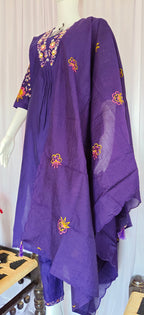 Moonpalav Signature Royal Purple Marina Silk Handwork Kurta Set