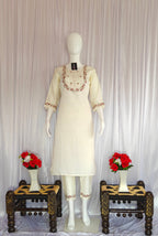 Moonpalav Pearl Cream Marina Silk Luxury Suit with Digital Print Dupatta
