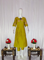 Moonpalav Signature Lemon Roman Silk Anarkali Suit Set
