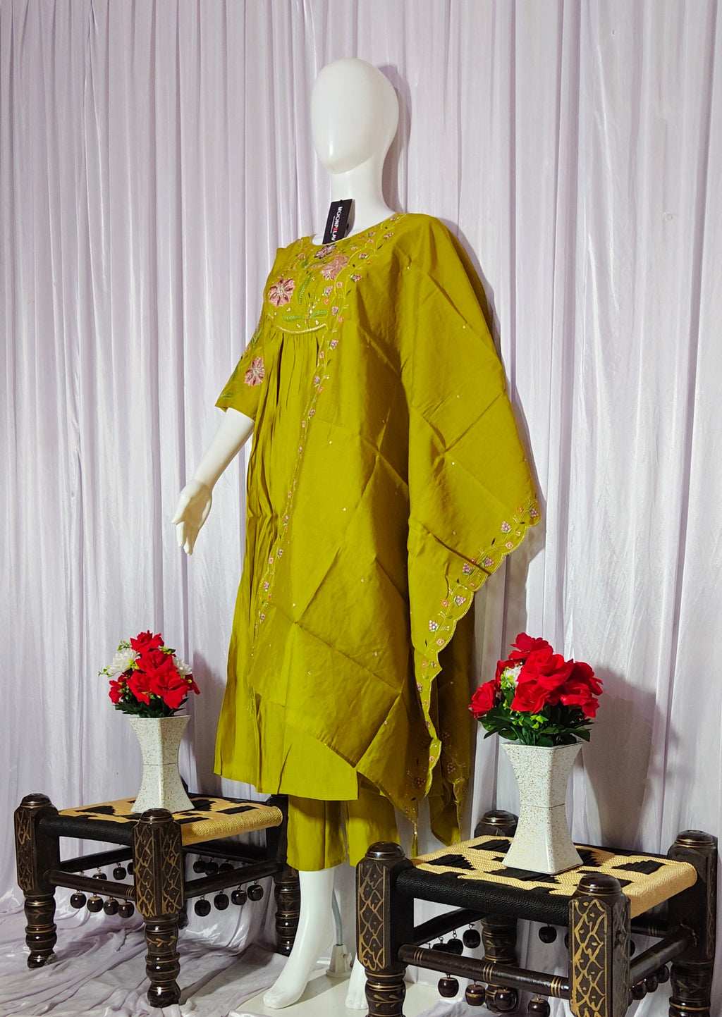 Moonpalav Signature Lemon Roman Silk Anarkali Suit Set