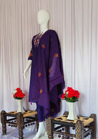 Moonpalav Signature Royal Purple Marina Silk Handwork Kurta Set