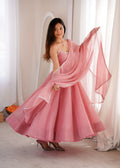 Women’s Pure Crunchy Silk Shimmer Anarkali Suit Set | Festive Wedding Wear