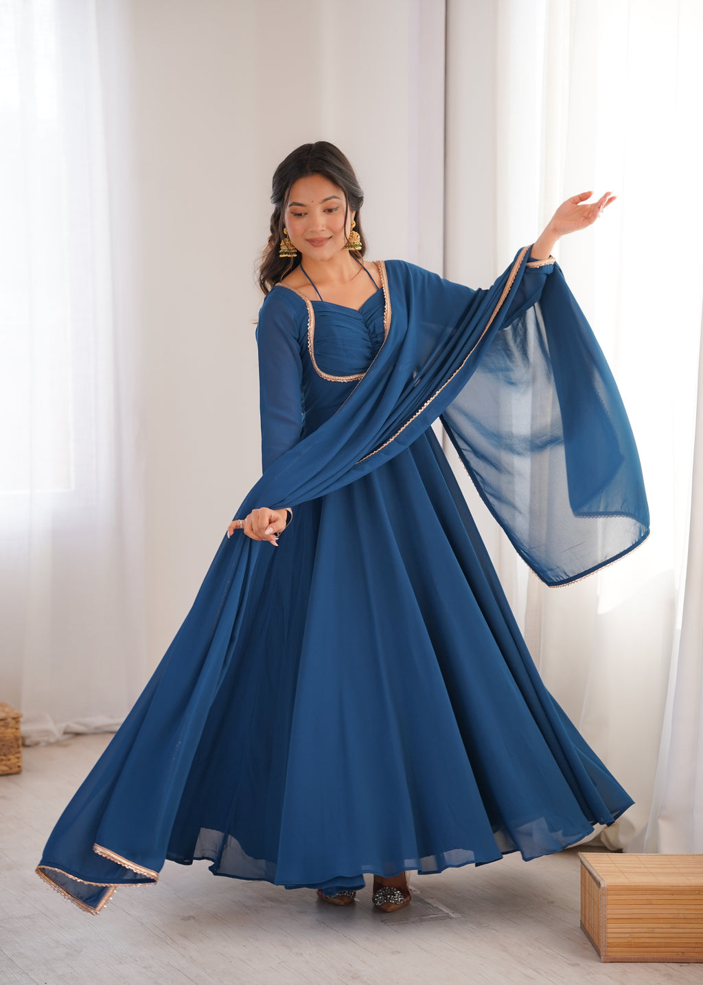 Women’s Pure Georgette Flared Anarkali Suit Set | Festive Wedding Wear