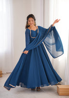 Women’s Pure Georgette Flared Anarkali Suit Set | Festive Wedding Wear
