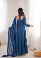 Women’s Pure Georgette Flared Anarkali Suit Set | Festive Wedding Wear