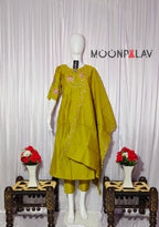 Moonpalav Signature Lemon Roman Silk Anarkali Suit Set