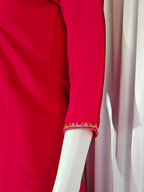 Moonpalav Hot Pink Marina Silk Designer Suit with Meena Work Dupatta